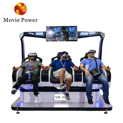 3 θέσεις Εικονικός προσομοιωτής πραγματικότητας Κέρμα Ενεργοποιημένο 5D μηχανή παιχνιδιού 9D καρέκλες κινηματογράφου