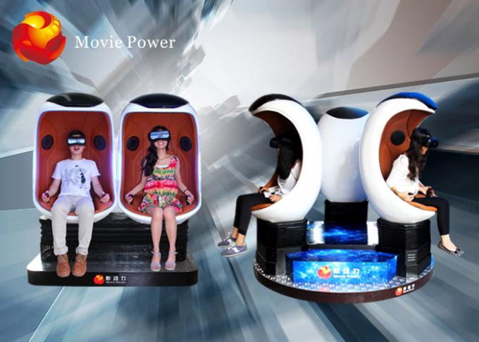 Αστείος εξοπλισμός 2 λούνα παρκ παιχνιδιών διπλός κινηματογράφος αυγών καθισμάτων εικονικής πραγματικότητας προσομοιωτών καθισμάτων 9D VR 0