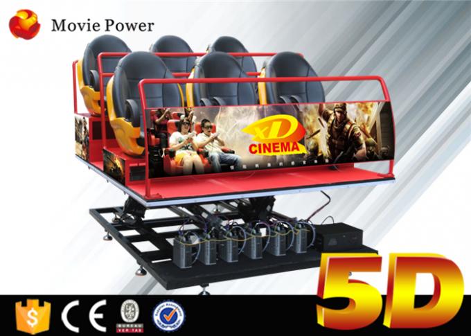 Θέατρο κινήσεων προσομοιωτών κινήσεων εξοπλισμού κινηματογράφων ηλεκτρικών συστημάτων 5D 5D με τα καθίσματα κινήσεων 0