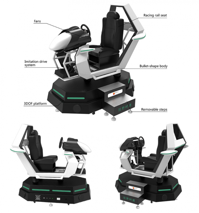 Δυναμικός Drive προσομοιωτής μηχανών παιχνιδιών αγωνιστικών αυτοκινήτων αυτοκινήτων XD VR προσομοιωτών λούνα παρκ 9D 0