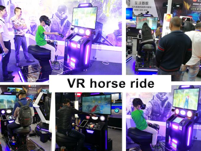 Γύρος προσομοιωτών αλόγων θεματικών πάρκων VR εικονικής πραγματικότητας παιχνιδιών 9D ιππασίας VR Carzy 0