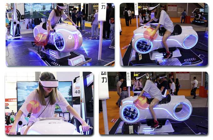 Άσπρος προσομοιωτής αγώνα μοτοσικλετών εικονικής πραγματικότητας 9D χρώματος για τα παιδιά και τους ενηλίκους 1