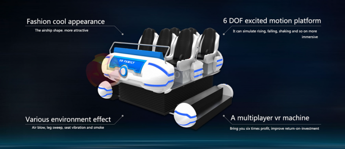 6 βάρκα αλουμινίου προσομοιωτών εικονικής πραγματικότητας καθισμάτων 9D για το λούνα παρκ 1