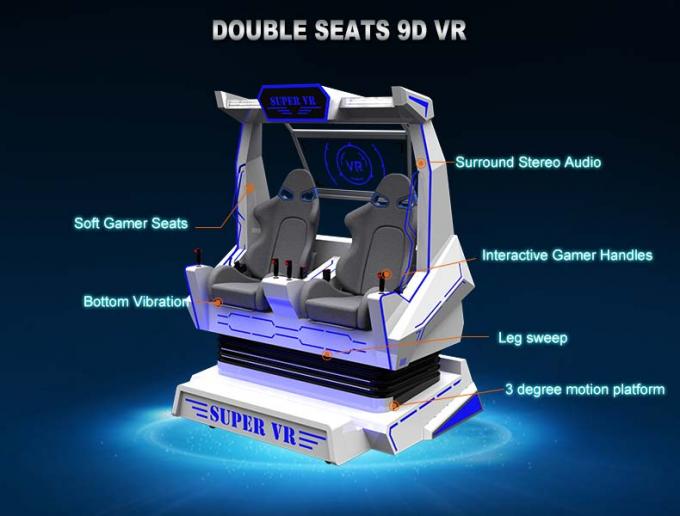 2 προσομοιωτής κινηματογράφων αυγών 9D καθισμάτων VR με το ηλεκτρικό σύστημα/το κράνος DPVR E3 0