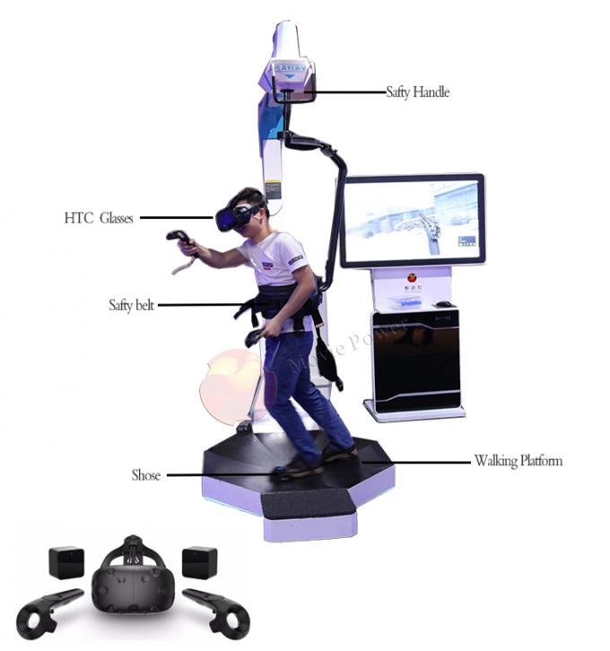 SGS που στέκεται επάνω Treadmill εικονικής πραγματικότητας 9D VR τα παιχνίδια προσομοιωτών πυροβολισμού κινήσεων 0