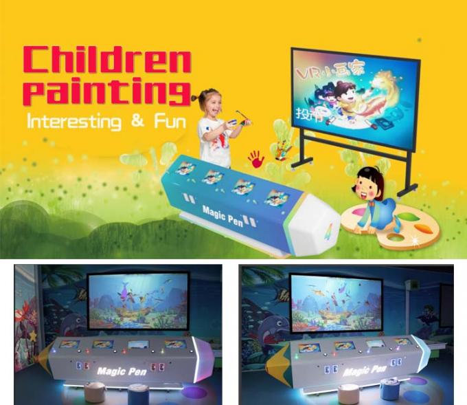 Διαλογικά ψάρια ζωγραφικής του AR παιχνιδιών προβολής τοίχων FRP/χάλυβα για τα παιδιά 0