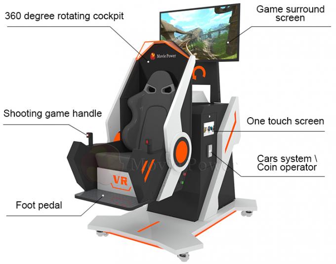 VR 360 περιστρεφόμενη μηχανή εξοπλισμού 9d Flight Simulator Arcade ψυχαγωγίας βαθμού 1
