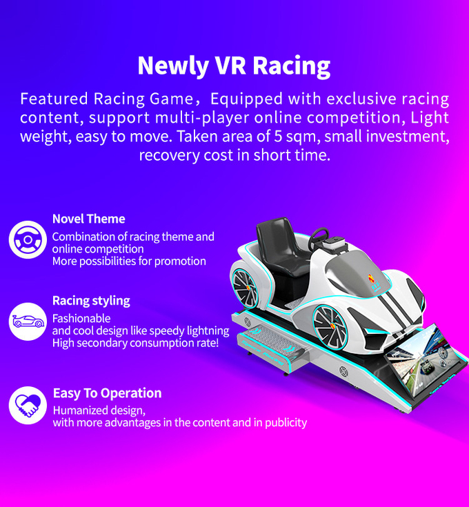 VR Συσκευή προσομοιωτή αυτοκινήτου Παιχνίδι αγώνων VR Μηχανή 9d Εικονική Πραγματικότητα Συσκευή προσομοιωτή οδήγησης Κέρμα λειτουργούν παιχνίδια Arcade 1