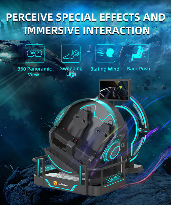Έξυπνος έλεγχος VR 360 Flying Cinema 2 θέσεις 9D VR Roller Coaster Simulator 2