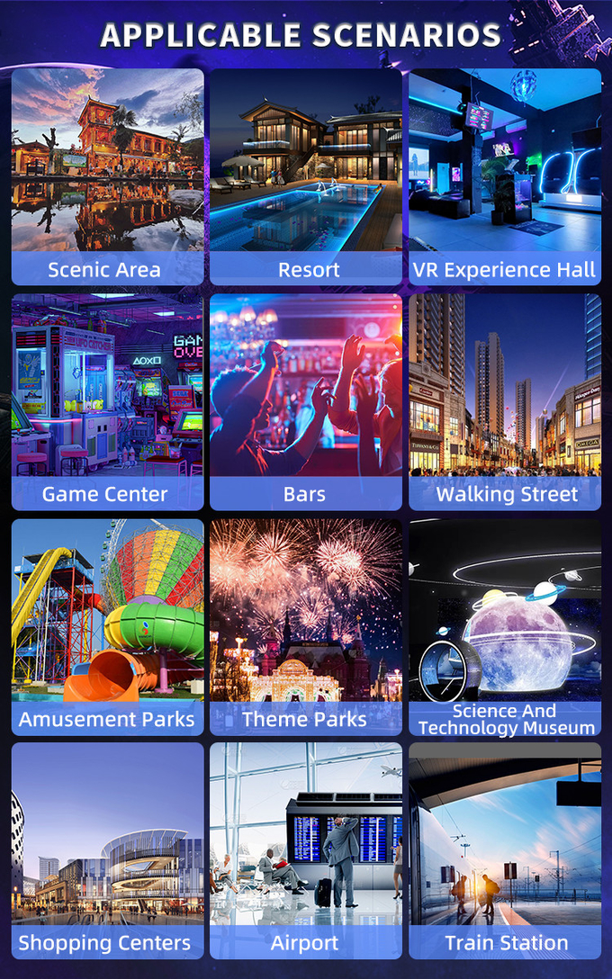 Έξυπνος έλεγχος VR 360 Flying Cinema 2 θέσεις 9D VR Roller Coaster Simulator 8