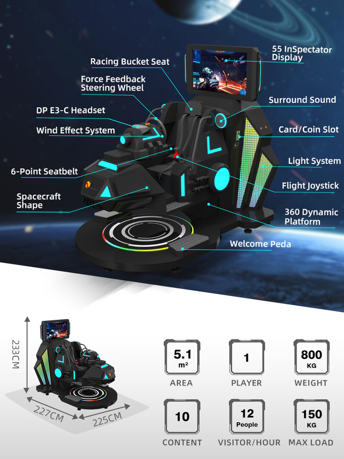 Διαδραστικό VR Shooting 360 βαθμών VR Flight VR Racing Simulator Cockpit Star Warship 1