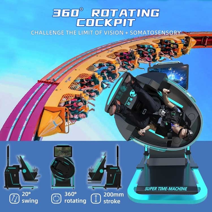 Εμπορικός εικονικής πραγματικότητας εξοπλισμός παιχνιδιών μυγών χρονικών μηχανών προσομοιωτών 9D VR έξοχος 5