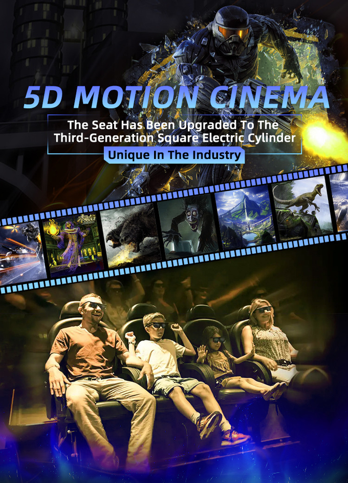 Προσαρμοσμένη 7d 4d 5d motion cinema simulator καρέκλα με 6 Dof ηλεκτρική πλατφόρμα 0