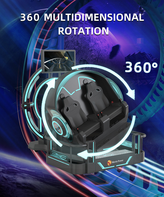 Έξυπνος έλεγχος VR 360 Flying Cinema 2 θέσεις 9D VR Roller Coaster Simulator 3