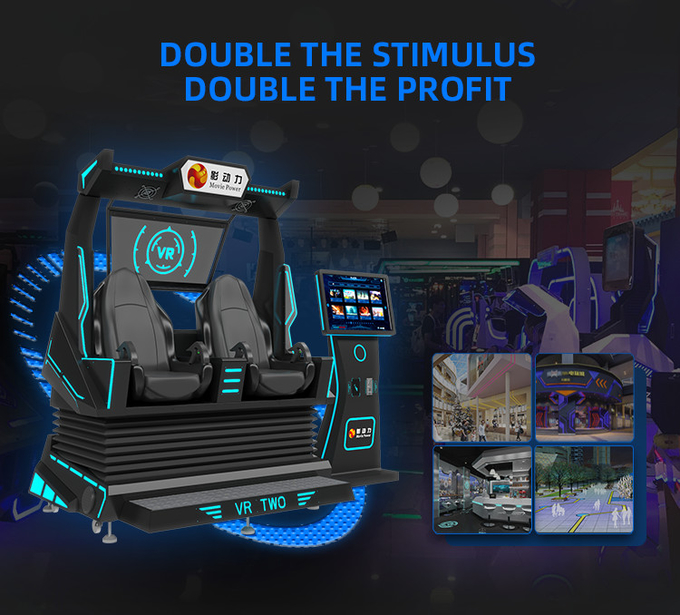 9d VR Cinema 2 Seats Roller Coaster Vr Chair Arcade 4d 8d 9d Virtual Reality Simulator Vr Παιχνιδιακό Μηχανικό με Πυροβολισμούς 2
