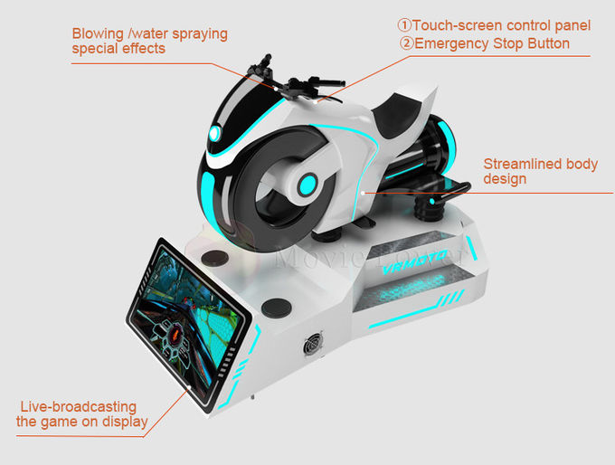 Έξοχος κινηματογράφος εικονικής πραγματικότητας παιχνιδιών 9d προσομοιωτών ραλιών μοτοσικλετών VR 0