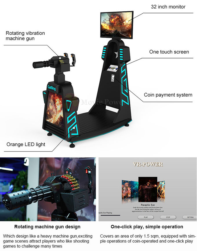 Εμπορική εικονική πραγματικότητα HD Arcade 360 προσομοιωτών 9d VR πτήση πυροβολισμού κινηματογράφων 2