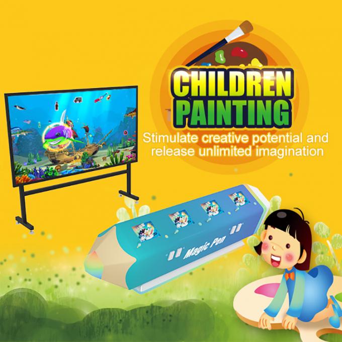 Ο Κ. επιχειρησιακών διαλογικά προβολέων παιδιά του AR παιχνιδιών τρισδιάστατα τηλεοπτικά που χρωματίζει τη μηχανή 0