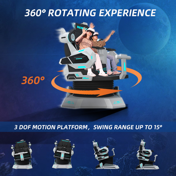 Ασφάλεια 9d ΒR Κινηματογράφος 2 θέσεις ΒR Roller Coaster Simulator Chair 360 Motion Ride 2