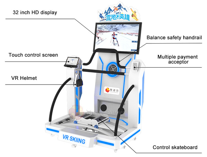 Εικονική Πραγματικότητα Ακαδημαϊκή Μηχανή 9d Vr Σκι Συμμορατήρα Για Εμπορικό 3