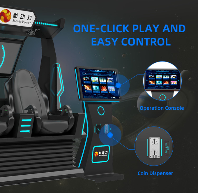 VR Machine 2 θέσεις Roller Coaster Simulator 9d Vr Cinema Motion Chair Παιχνίδια Εικονικής Πραγματικότητας Arcade Για Εμπορικά 4
