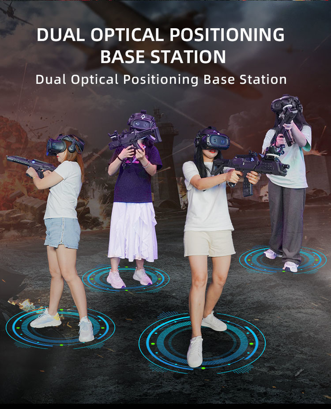 9d VR Σίμουλα VR Σώμα VR Πλατφόρμα Περπατώντας Παιχνίδια Εικονικής Πραγματικότητας Πολυπαίκτης Zombie Arcade Machine 4