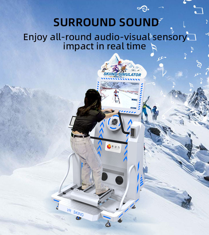 Εσωτερικός προσομοιωτής σκι εξοπλισμός πάρκου χιονιού εξομοιωτής 9d εικονικής πραγματικότητας VR εξομοιωτής μηχανές εξοπλισμός πάρκου διασκέδασης 4