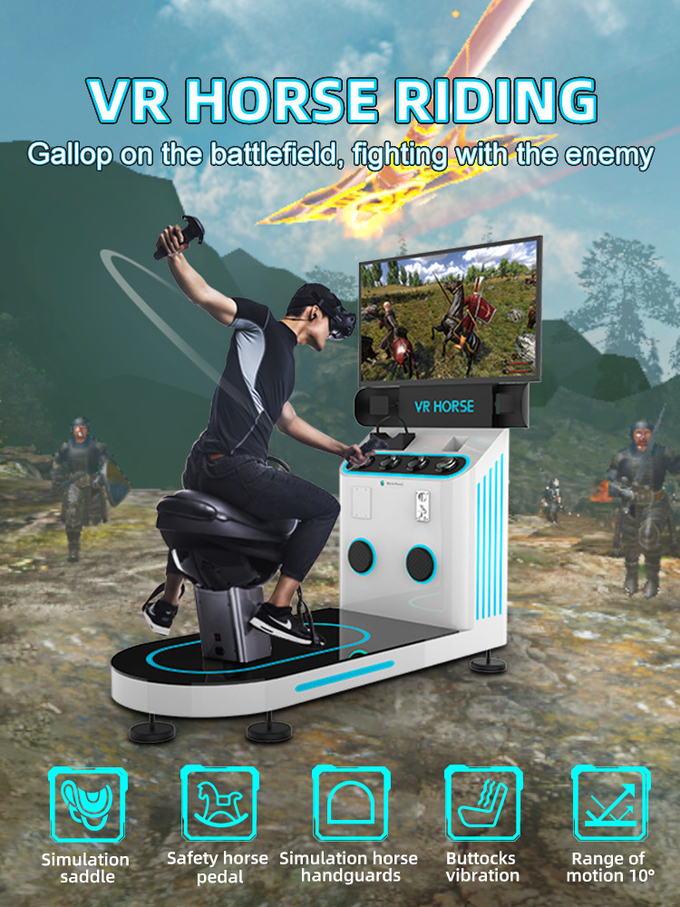 1 Παίκτης 9D Εικονικός Συγκροτητής Πραγματικότητας Ιππασία Αλόγου VR Παιχνίδι Μηχανή Νομίσματα Ενεργοποιείται 0