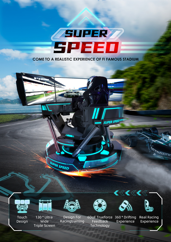 Εμπορικός 9D VR αγώνα χονδρικής τιμής VR έξοχος εξοπλισμός παιχνιδιών αυτοκινήτων ταχύτητας προσομοιωτών 3