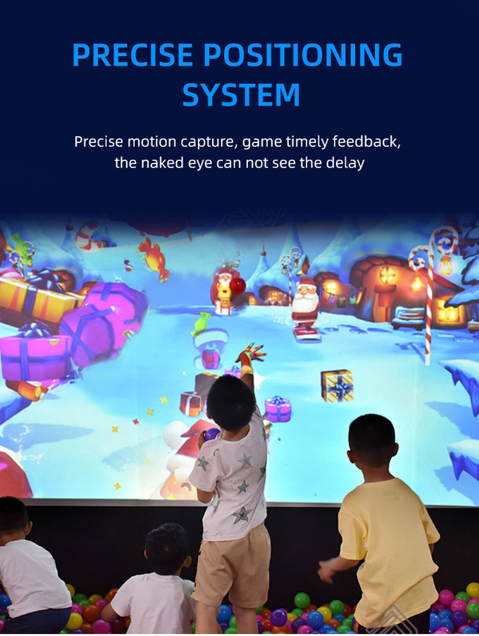 Μεγάλο πάτωμα τοίχου Projection παιχνίδια παιδιά Indoor Playground Park 3D Διαδραστικό παιχνίδι μπάλας για παιδιά 2