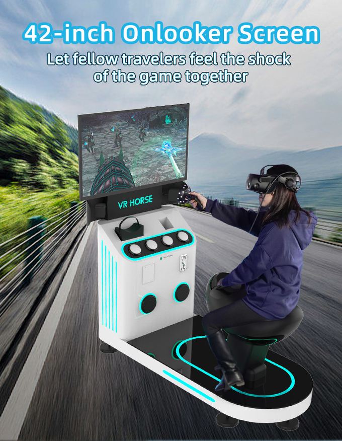 1 Παίκτης 9D Εικονικός Συγκροτητής Πραγματικότητας Ιππασία Αλόγου VR Παιχνίδι Μηχανή Νομίσματα Ενεργοποιείται 4