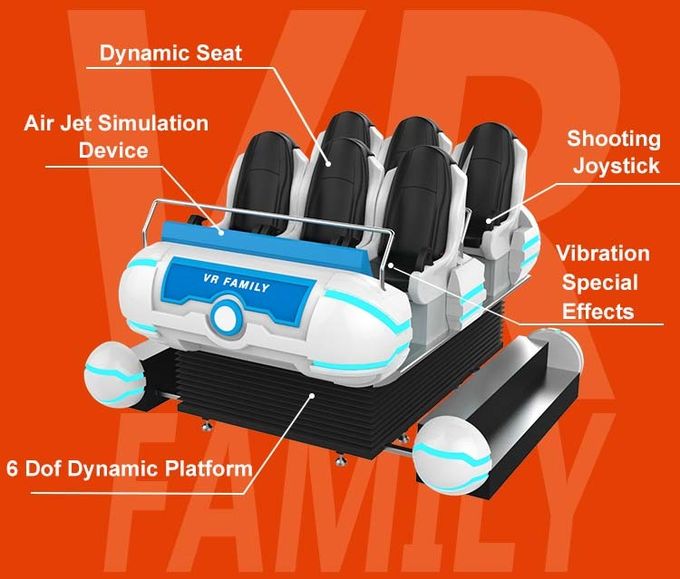 Διαλογικός VR 9D πυροβολισμού οικογενειακών πυροβόλων όπλων επιχειρησιακών δημοφιλής 6 καθισμάτων προσομοιωτής παιχνιδιών 1