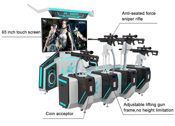 Θεματικό πάρκο 4 εξοπλισμός παιχνιδιών πυροβολισμού μηχανών 9d AR παιχνιδιών εικονικής πραγματικότητας παικτών 2