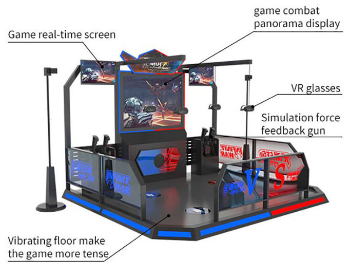 Διαλογικές 4 μηχανές παιχνιδιών πυροβολισμού προσομοιωτών εικονικής πραγματικότητας παικτών 2