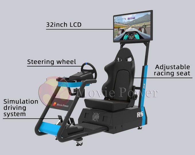 Κάθισμα προσομοίωσης Drive αυτοκινήτων προσομοιωτών αγώνα ψυχαγωγίας VR λεωφόρων αγορών 1